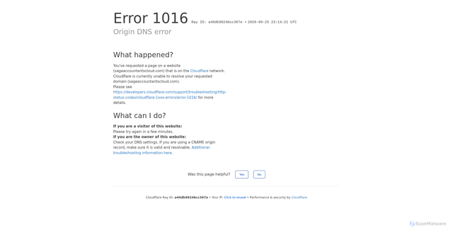 Security scan screenshot of https://sageaccountantscloud.com