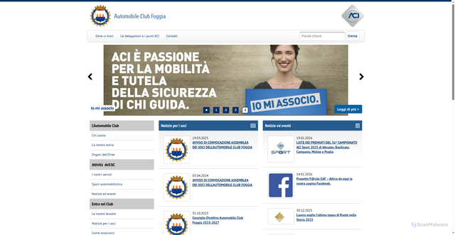Security scan screenshot of https://foggia.aci.it/
