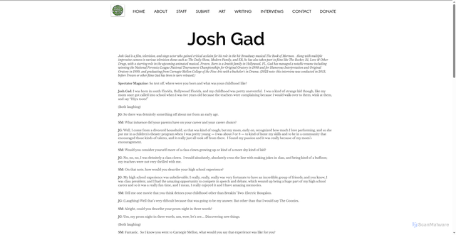 Security scan screenshot of https://www.bestofspectator.com/josh-gad