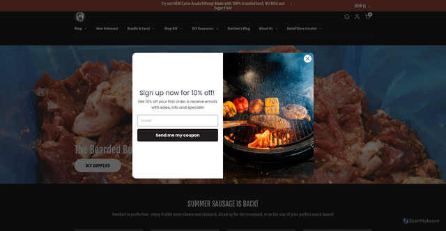 Security scan screenshot of https://beardedbutchers.com