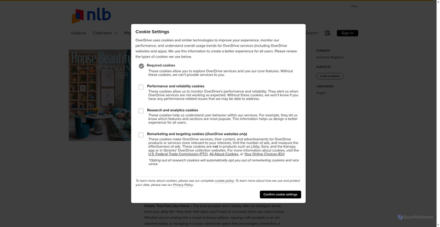 Security scan screenshot of https://nlb.overdrive.com/media/12552732