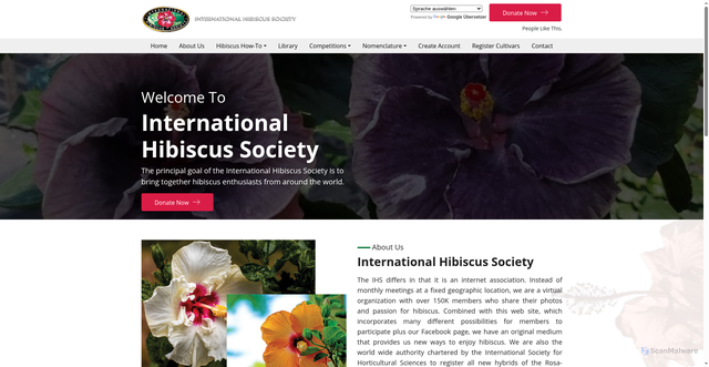 Security scan screenshot of https://internationalhibiscussociety.org