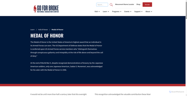 Security scan screenshot of https://goforbroke.org/medal-of-honor