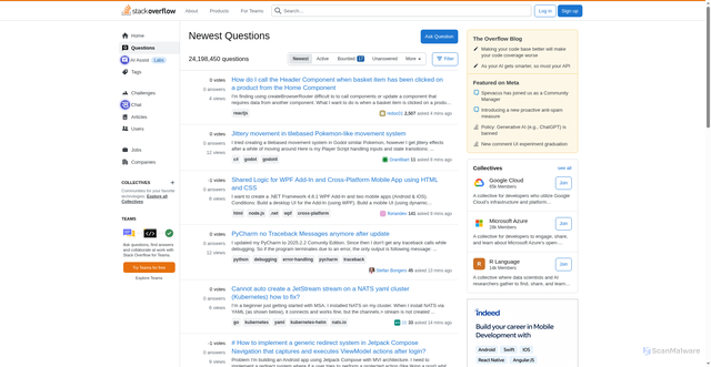 Security scan screenshot of https://stackoverflow.com/