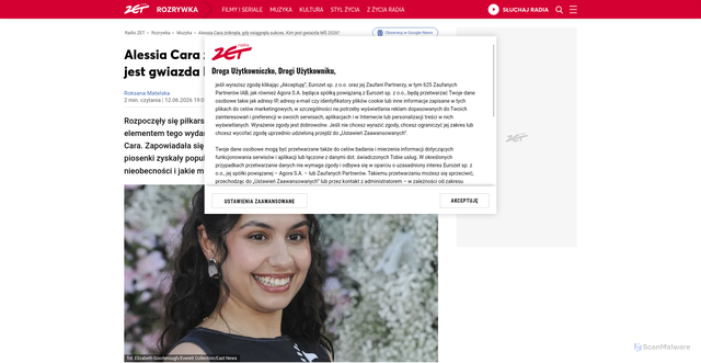 Security scan screenshot of https://rozrywka.radiozet.pl/muzyka/alessia-cara-zniknela-gdy-osiagnela-sukces-kim-jest-gwiazda-ms-2026