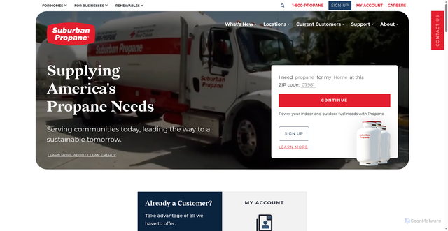 Security scan screenshot of https://www.suburbanpropane.com