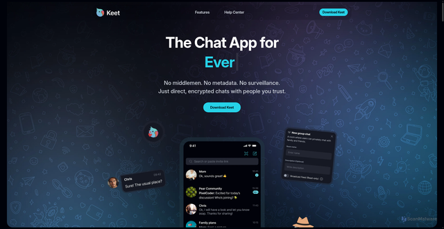 Security scan screenshot of https://keet.io/