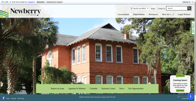 Security scan screenshot of https://newberryfl.gov/