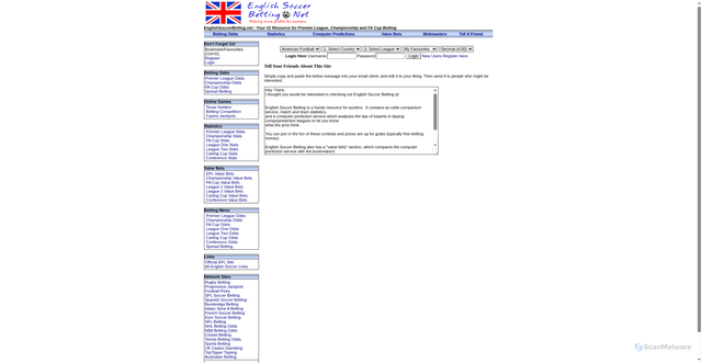 Security scan screenshot of http://englishsoccerbetting.net/odds_function=getpage_page=tellafriend/