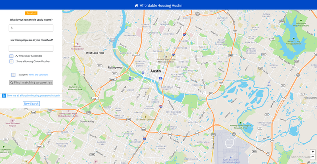 Security scan screenshot of https://www.atxaffordablehousing.net/