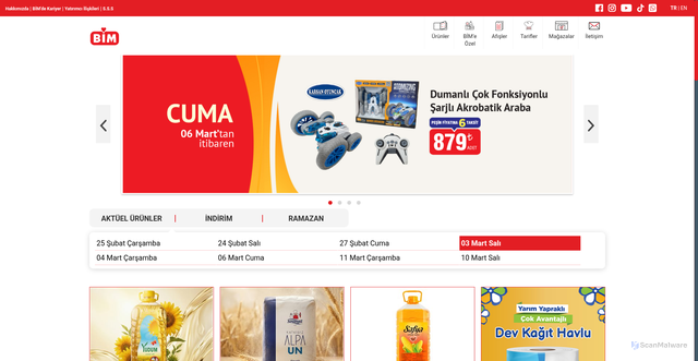 Security scan screenshot of https://bim.com.tr