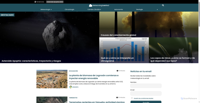 Security scan screenshot of https://www.meteorologiaenred.com