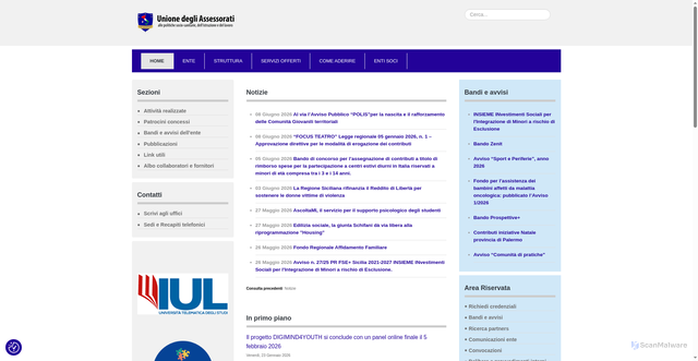 Security scan screenshot of https://www.unioneassessorati.it