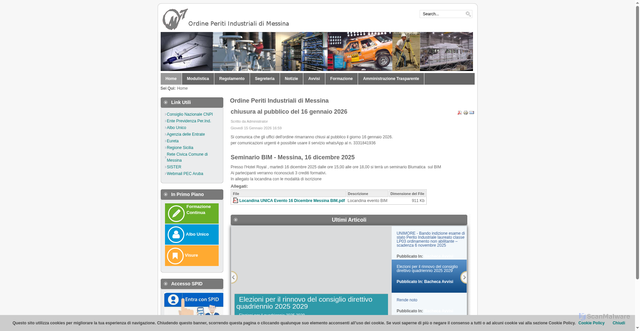 Security scan screenshot of https://www.perindme.it/
