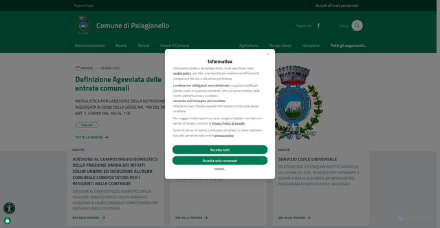 Security scan screenshot of https://comune.palagianello.ta.it
