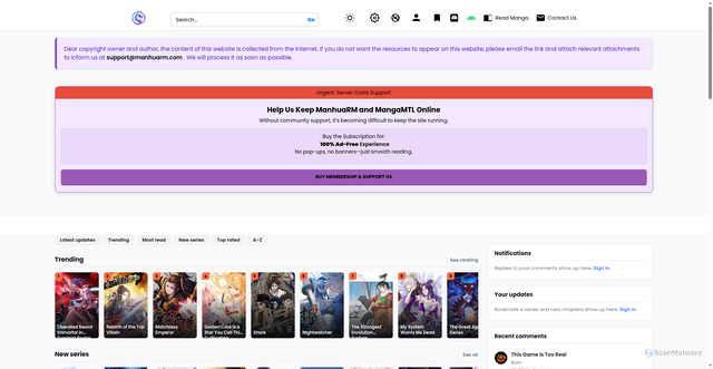 Security scan screenshot of https://manhuarmtl.com/