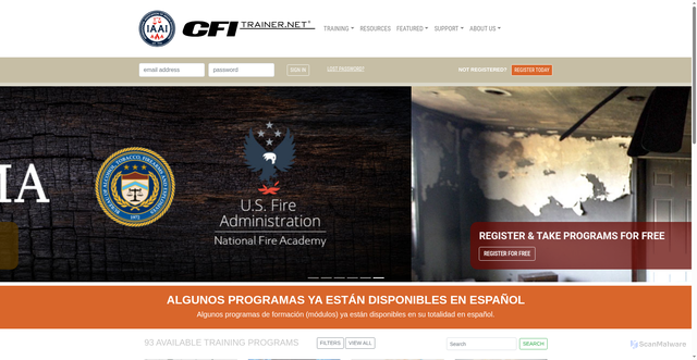 Security scan screenshot of https://cfitrainer.net