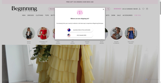 Security scan screenshot of https://www.beginningboutique.com
