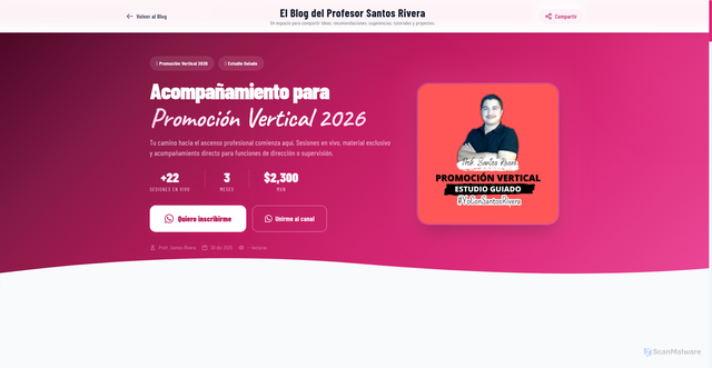 Security scan screenshot of https://blogdesantosrivera.pages.dev/entries/promocion-vertical-2026-estudio-guiado