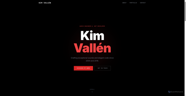 Security scan screenshot of https://kimvallen.se
