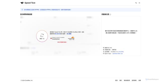 Security scan screenshot of https://gentle-finch-910d-07144830.pages.dev/zh-tw