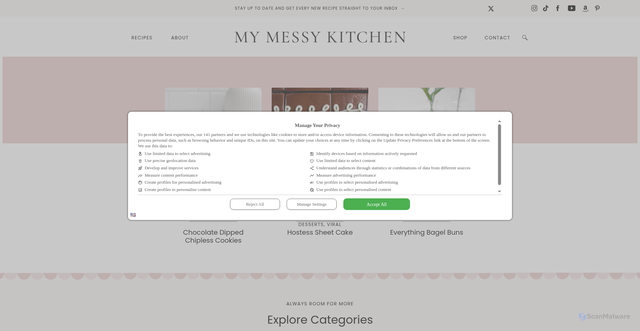 Security scan screenshot of https://mymessykitchenn.com