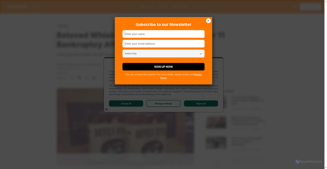 Security scan screenshot of https://whatnow.com/news/trending/beloved-whiskey-brand-files-for-chapter-11-bankruptcy-after-financial-setbacks/