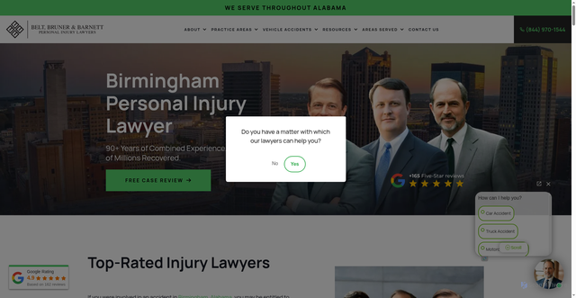 Security scan screenshot of https://www.alabamainjurylawyer.com/