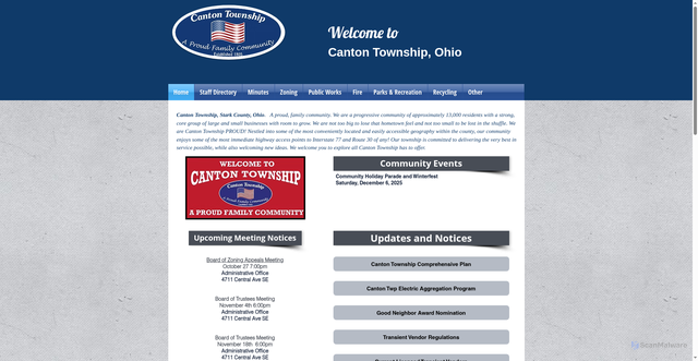 Security scan screenshot of https://www.cantontwp-oh.gov/