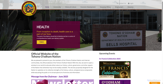 Security scan screenshot of https://www.tonation-nsn.gov/