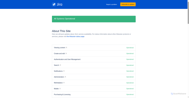 Security scan screenshot of https://jira-software.status.atlassian.com/