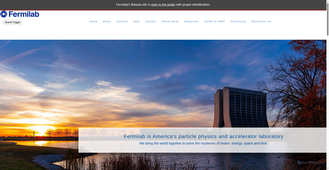 Security scan screenshot of https://fnal.gov/