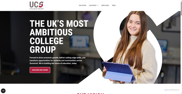 Security scan screenshot of https://www.ucscollegegroup.ac.uk/