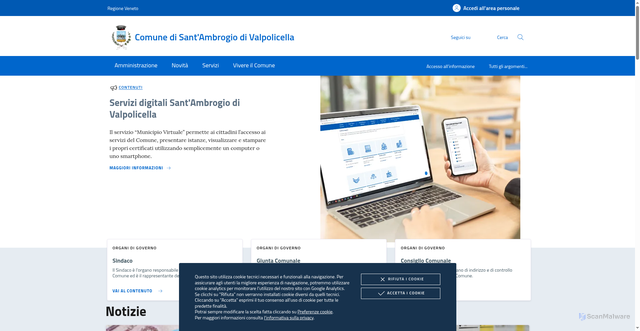 Security scan screenshot of https://www.comune.santambrogio.vr.it/