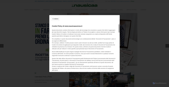 Security scan screenshot of https://www.nausicaacarrara.it/
