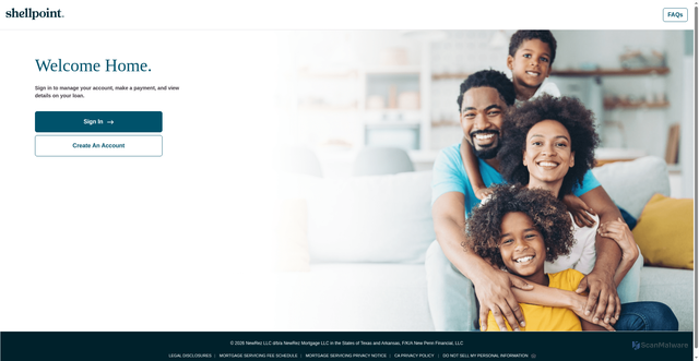 Security scan screenshot of https://shellpointmortgageservicing.com
