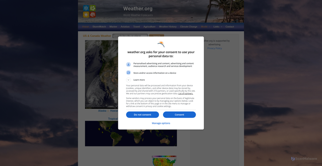 Security scan screenshot of https://www.weather.org/