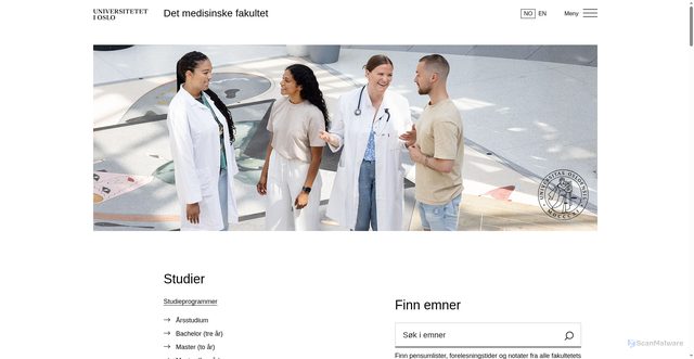 Security scan screenshot of https://med.uio.no