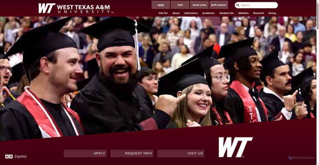 Security scan screenshot of https://www.wtamu.edu