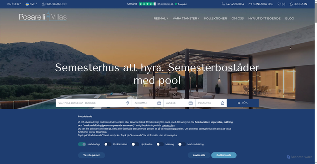 Security scan screenshot of https://emiratesvillas.se