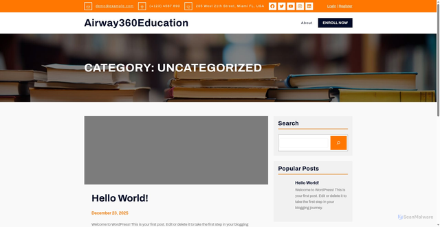 Security scan screenshot of https://airway360education.com/category/uncategorized/