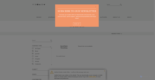 Security scan screenshot of https://www.intellectbooks.com/jacob-bard-rosenberg