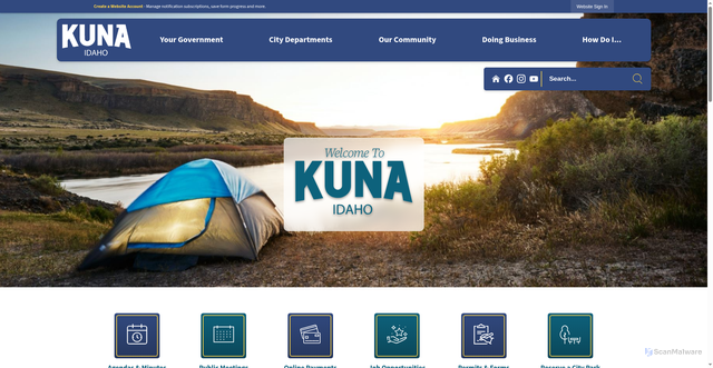 Security scan screenshot of https://www.kunacity.id.gov/