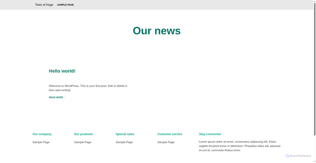 Security scan screenshot of https://townofhugoco.gov/