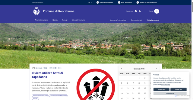 Security scan screenshot of https://www.comune.roccabruna.cn.it/
