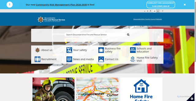 Security scan screenshot of http://www.glosfire.gov.uk
