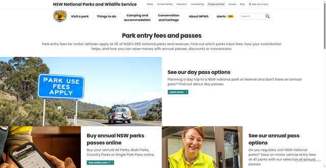 Security scan screenshot of https://www.nationalparks.nsw.gov.au/passes-and-fees