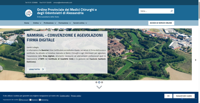 Security scan screenshot of https://www.ordinemedici.al.it/