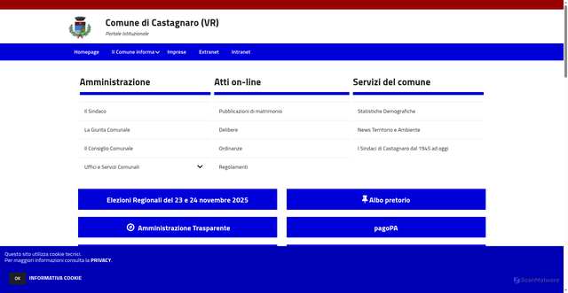 Security scan screenshot of https://www.comunedicastagnaro.it/hh/index.php?jvs=0&acc=1