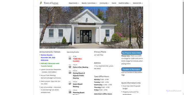 Security scan screenshot of https://lyman-me.gov/